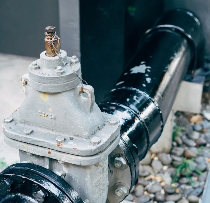 Backwater valve and shut-off assembly on a sewer line